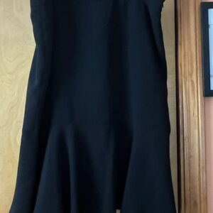Kasper Classic Black A-Line Skirt Ruffle Flare hem.
